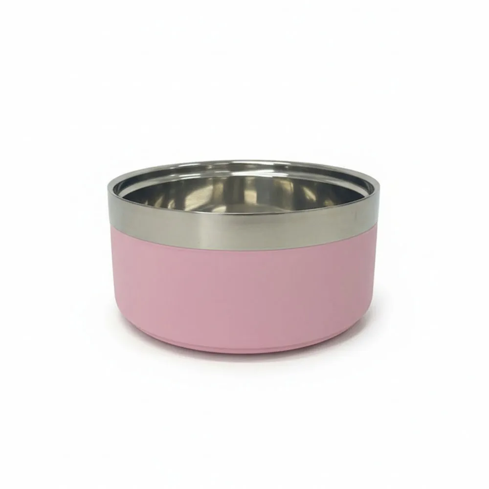 Comedouro Inoxidável Rosa Pequeno para Cães GR223937 Pet Next