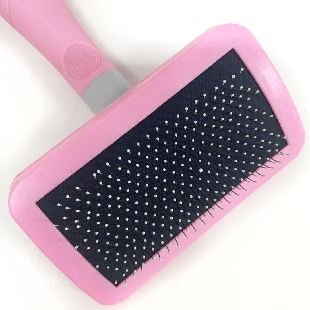 Escova Emborrachada Grande Rosa para Cães e Gatos GR223959 Pet Next
