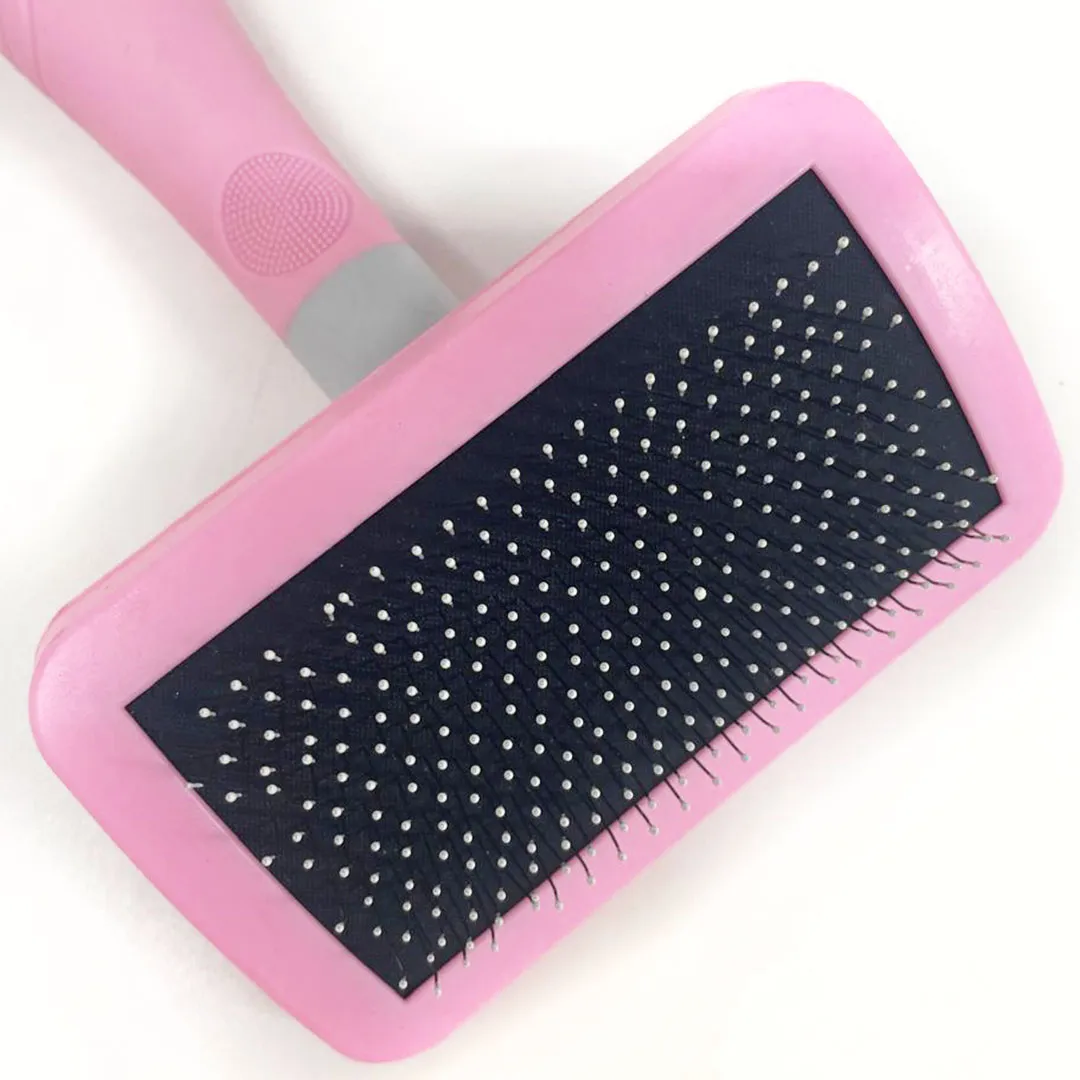 Escova Emborrachada Grande Rosa para Cães e Gatos GR223959 Pet Next