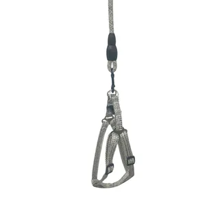 Peitoral Nylon Cinza com Guia Corda 1,2m para Cães GR222119 Pet Next