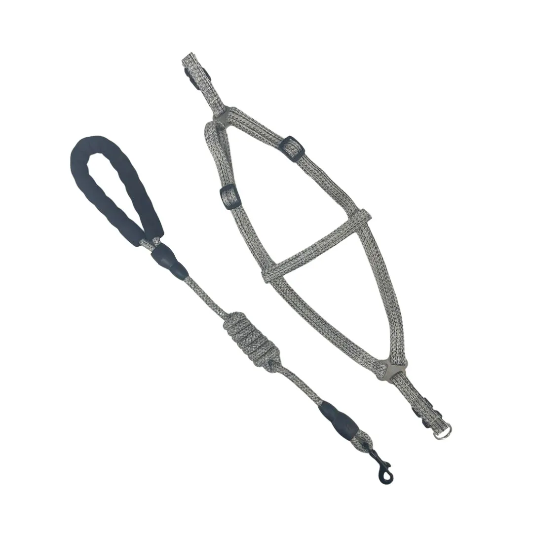 Peitoral Nylon Cinza com Guia Corda 1,2m para Cães GR222119 Pet Next