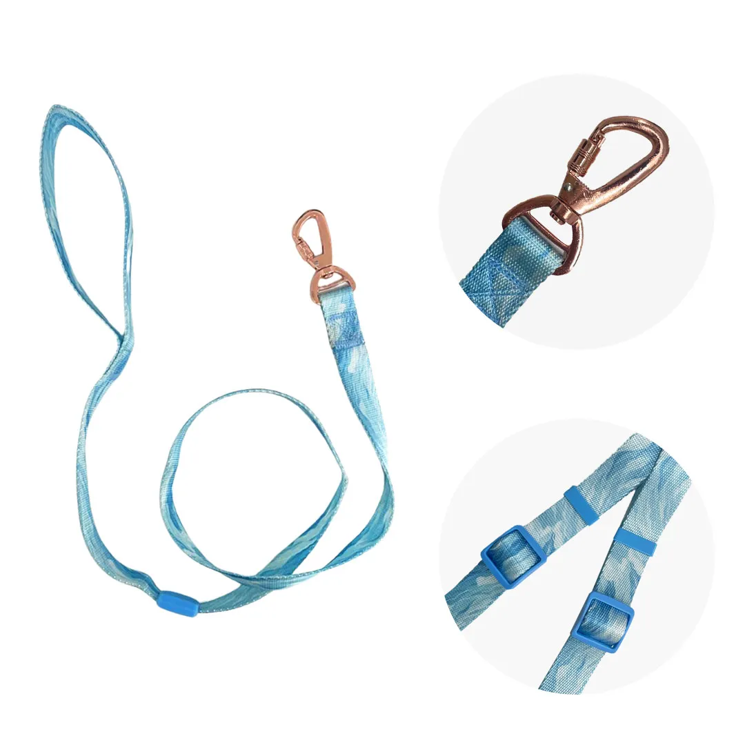 Peitoral Y Azul Céu Fashion com Guia 2,5cm para Cães GR222094 Pet Next