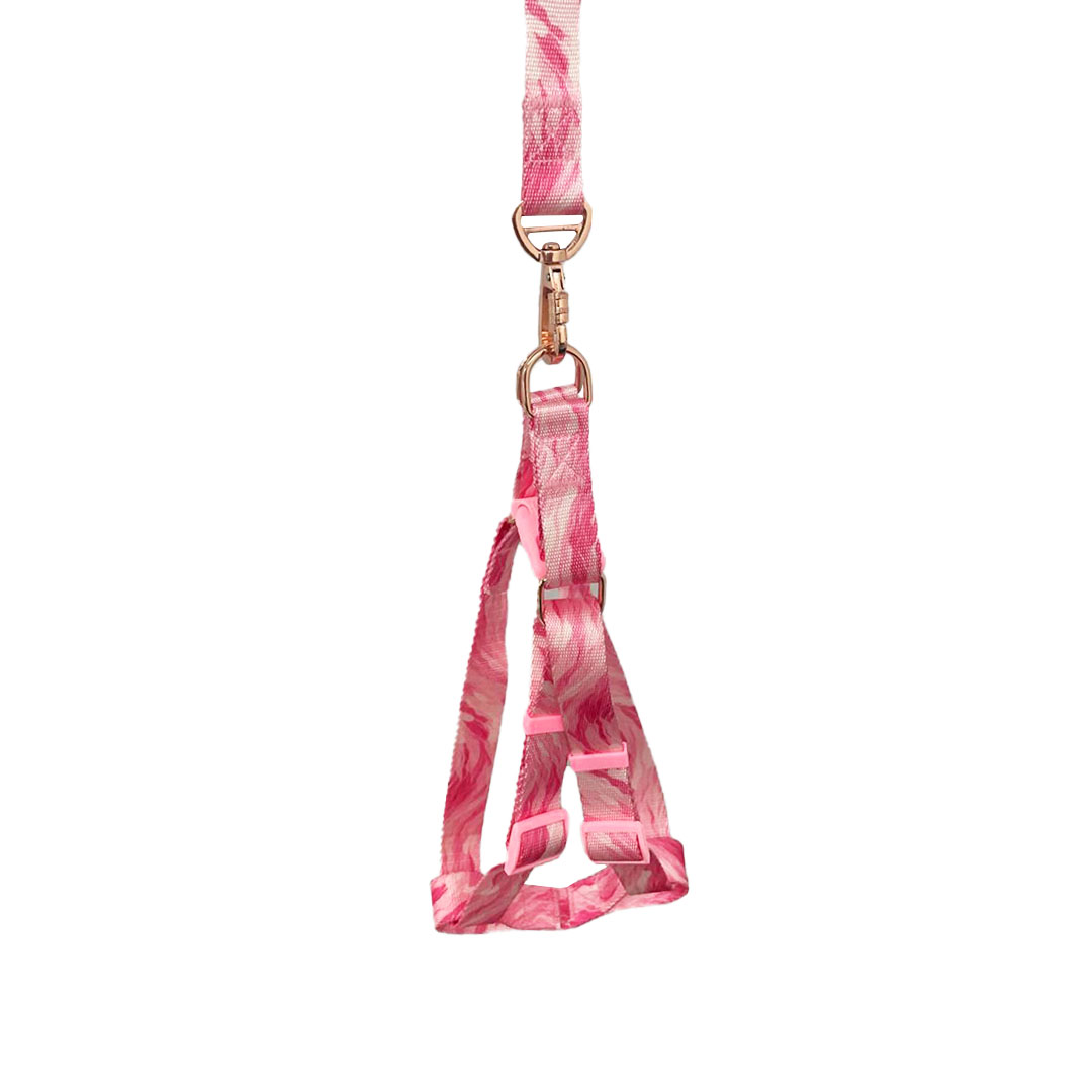 Peitoral Y Rosa Fashion com Guia 2,5cm para Cães GR223899 Pet Next