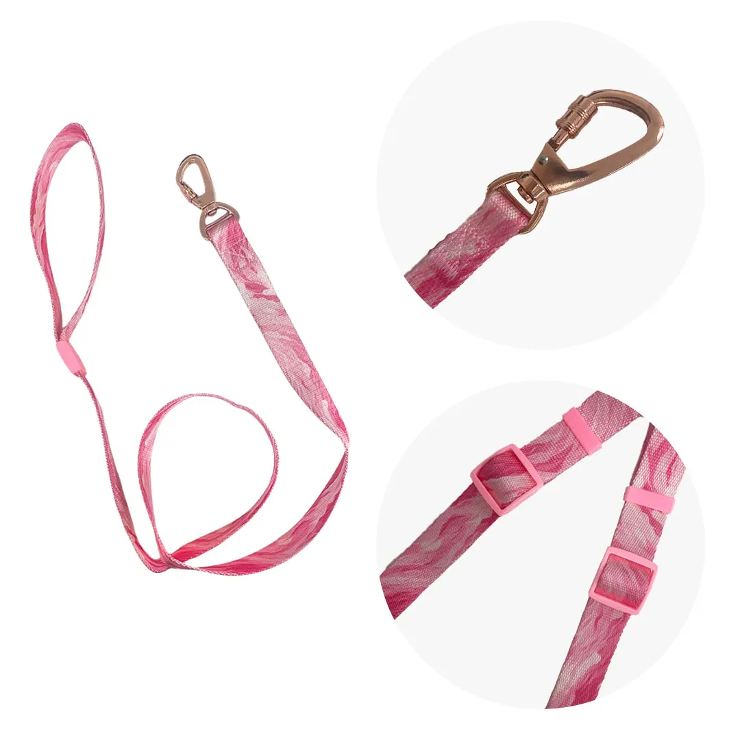 Peitoral Y Rosa Fashion com Guia 2,5cm para Cães GR223899 Pet Next