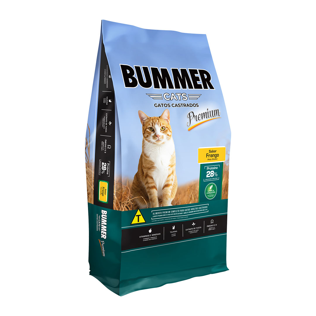 Ração Bummer para Gatos Castrados Sabor Frango 10,1Kg