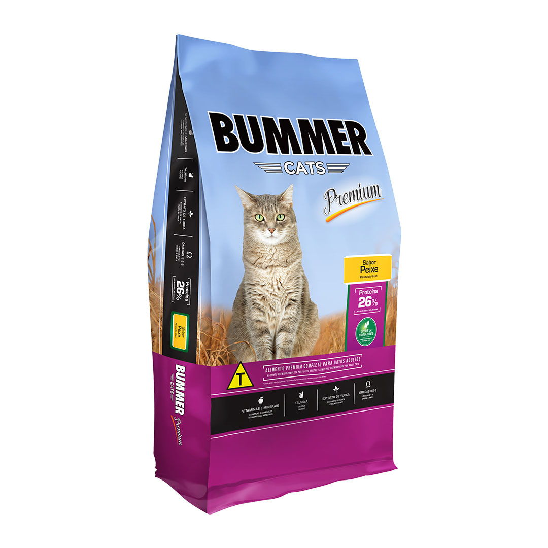 Ração Bummer para Gatos Adultos Sabor Peixe 10,1Kg