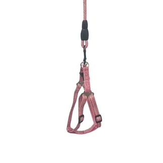 Peitoral Nylon Rosa com Guia Corda 0,8cm para Cães GR223902 Pet Next