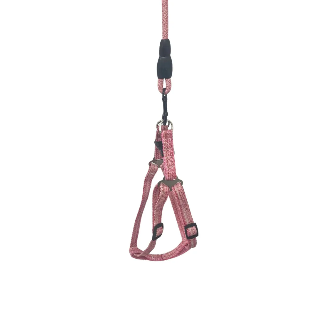 Peitoral Nylon Rosa com Guia Corda 0,8cm para Cães GR223902 Pet Next