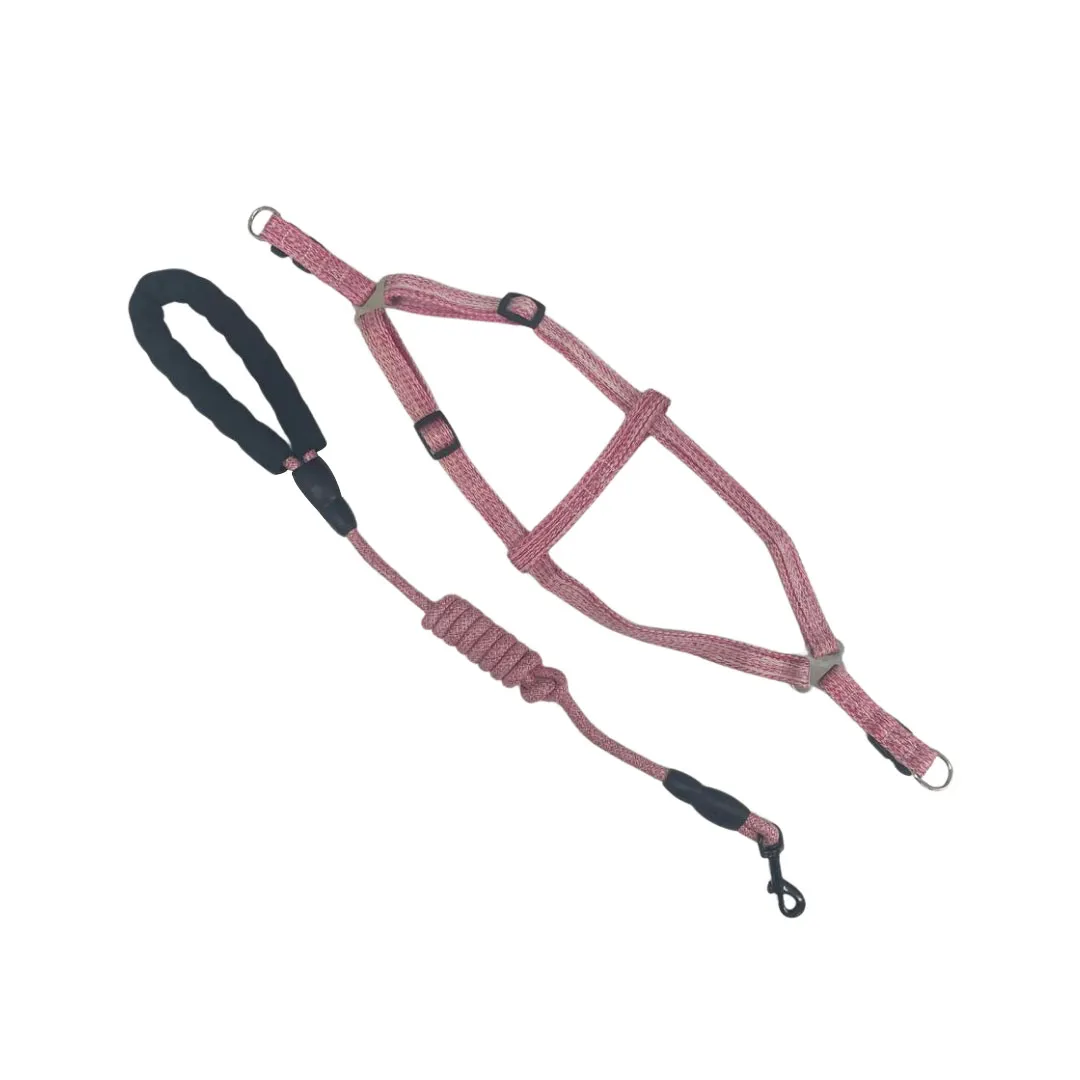 Peitoral Nylon Rosa com Guia Corda 0,8cm para Cães GR223902 Pet Next