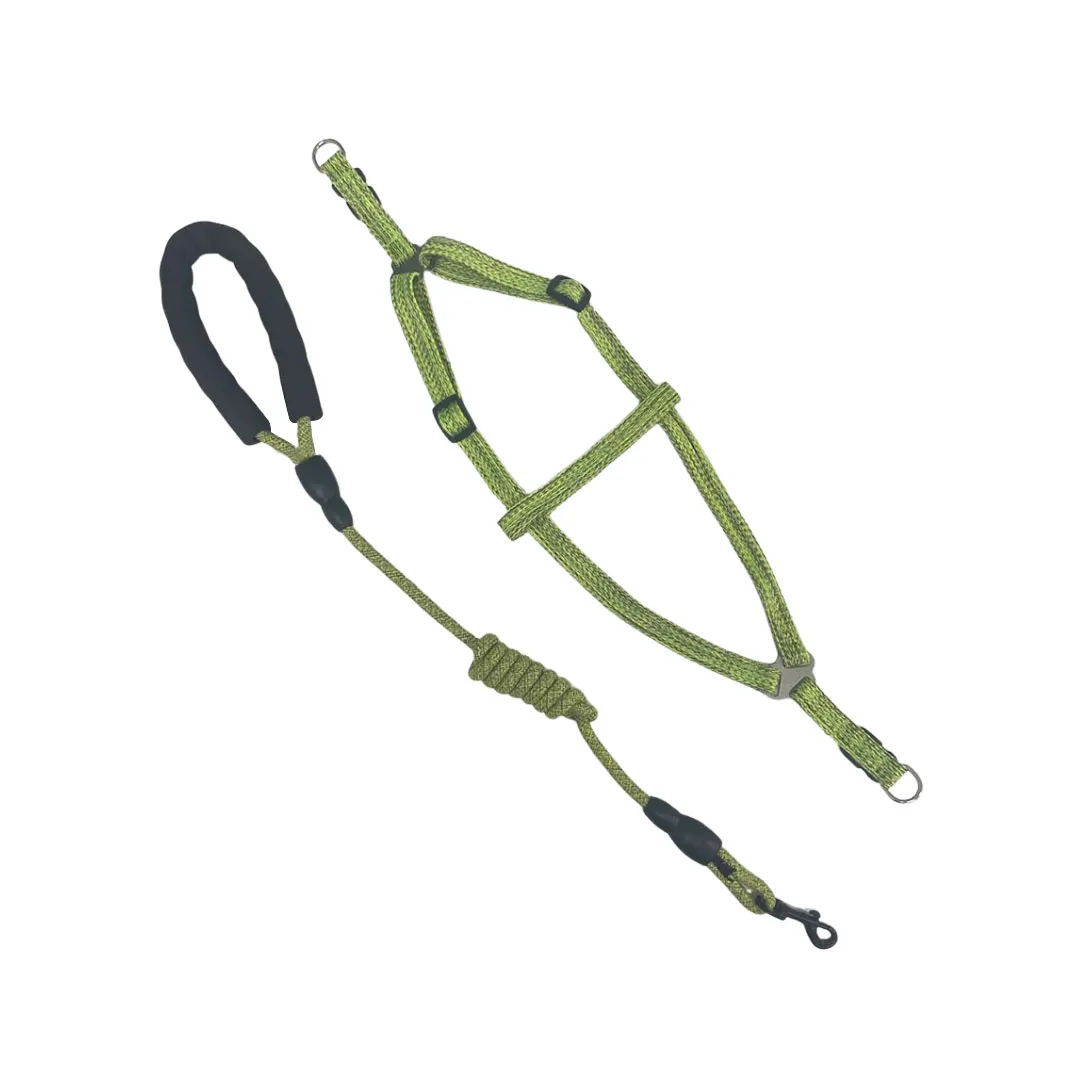 Peitoral Nylon Verde com Guia Corda 0,8cm para Cães GR223901 Pet Next