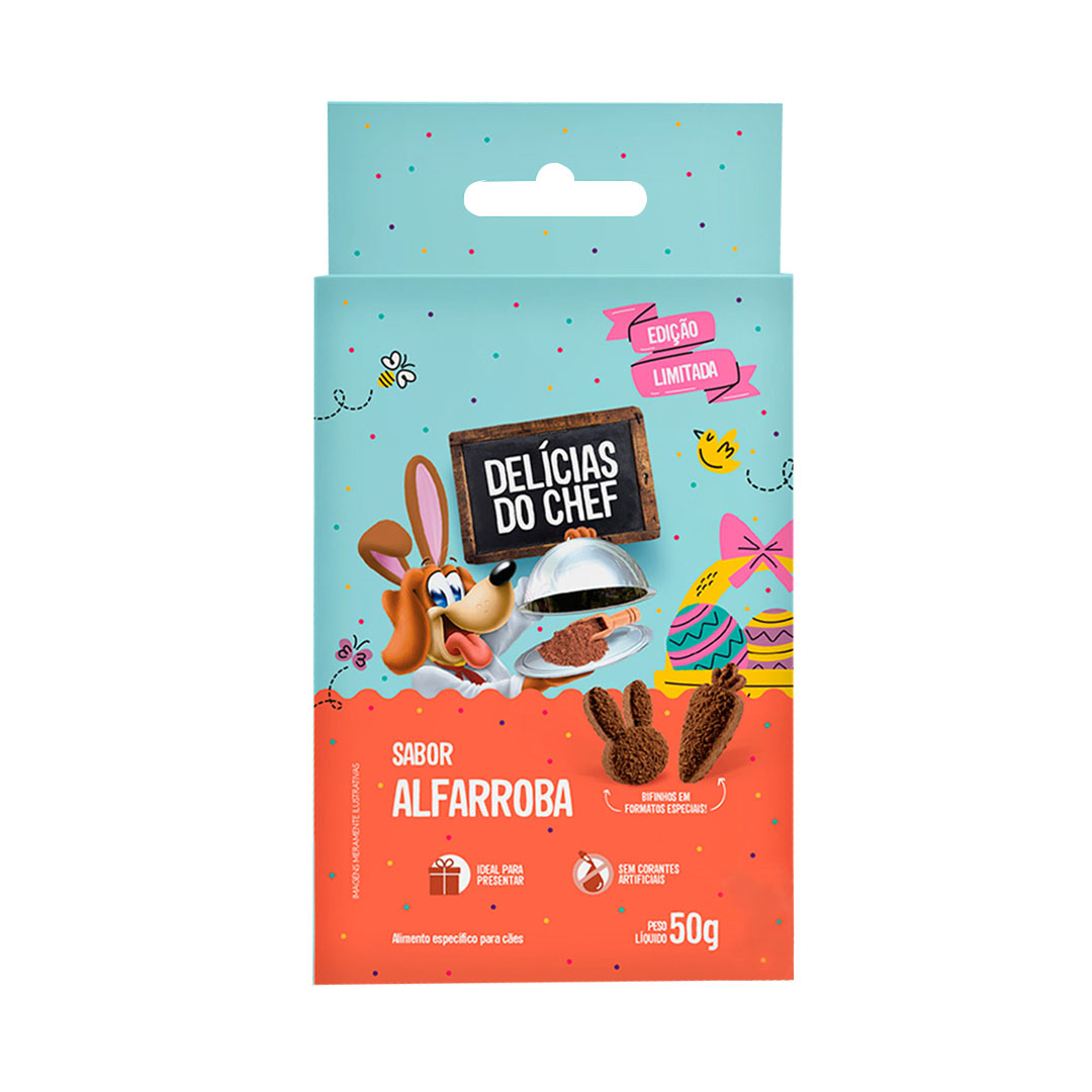 Snack Delicias do Chef Páscoa Sabor Cenoura e Alfarroba 50g
