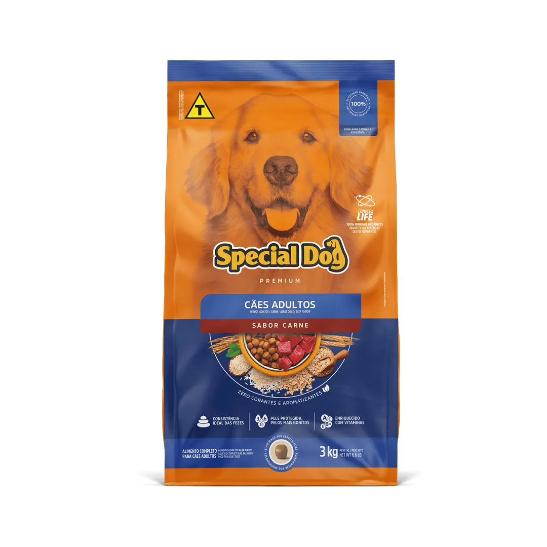 Ração Special Dog para Cães Adultos Sabor Carne 3Kg