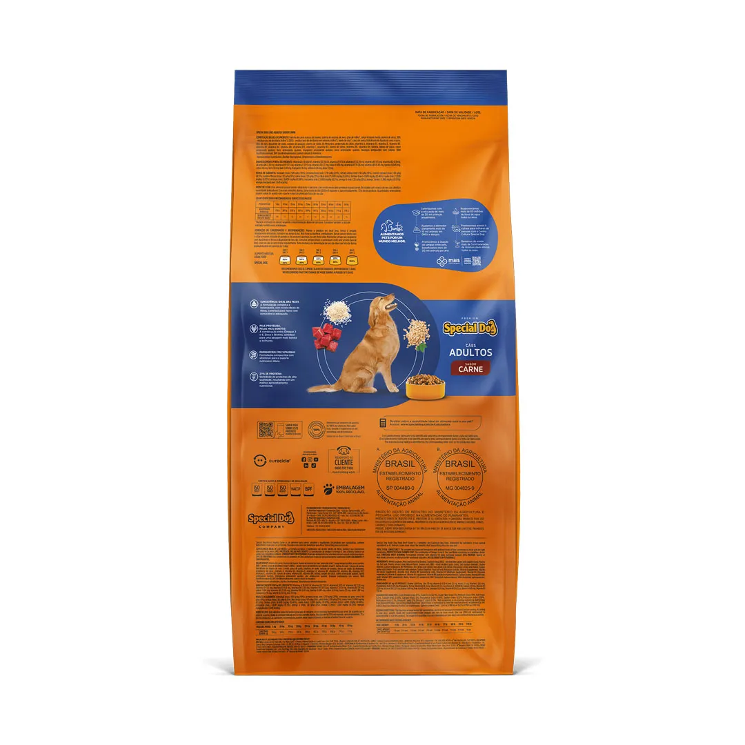 Ração Special Dog para Cães Adultos Sabor Carne 15Kg