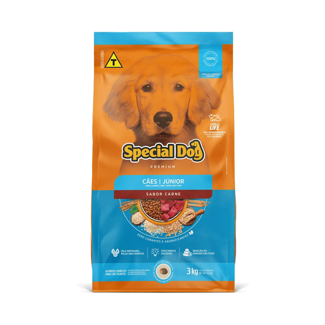 Ração Special Dog Júnior para Cães Filhotes Sabor Carne 3Kg
