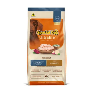 Ração Special Dog Ultralife para Cães Adultos Sênior 7+ de Raças Médias e Grandes Sabor Frango 15Kg