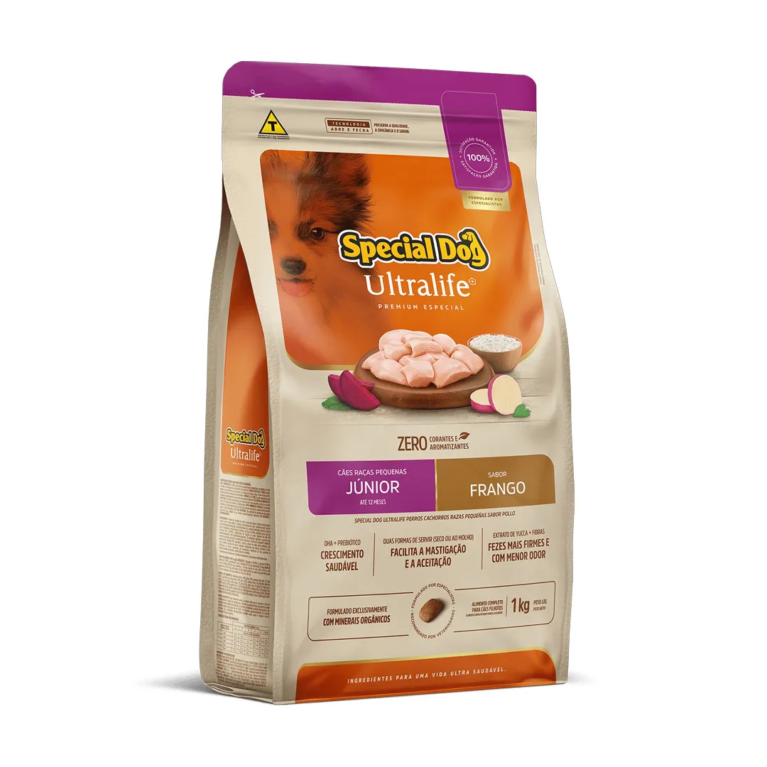 Ração Special Dog Ultralife Júnior para Cães Fillhotes de Raças Pequenas Sabor Frango 1Kg