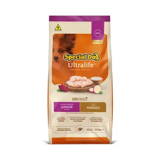 Ração Special Dog Ultralife Júnior para Cães Fillhotes de Raças Pequenas Sabor Frango 10,1Kg
