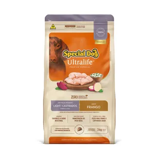 Ração Special Dog Ultralife Light/Castrados para Cães Adultos de Raças Pequenas Sabor Frango 3Kg