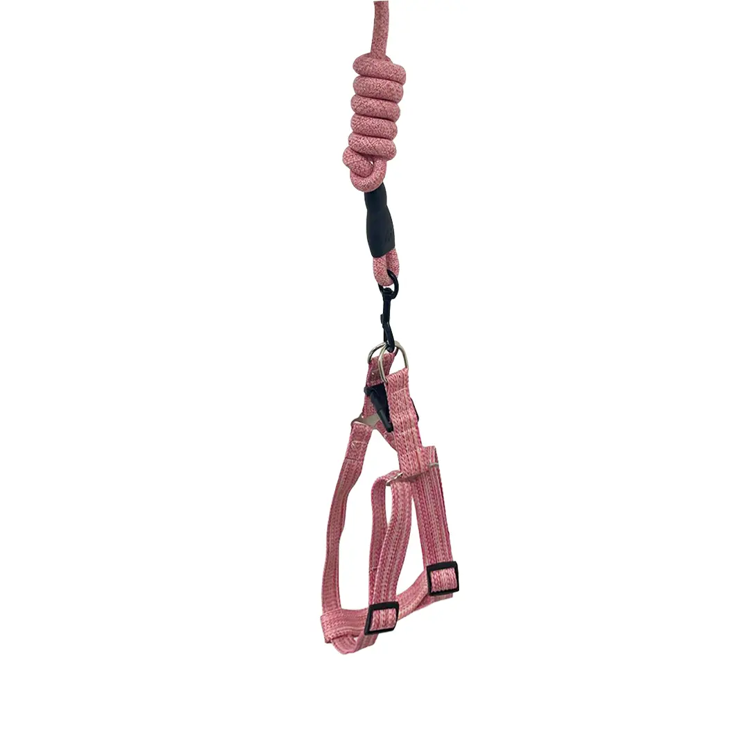 Peitoral Nylon Rosa com Guia Corda 1,2cm para Cães GR223904 Pet Next
