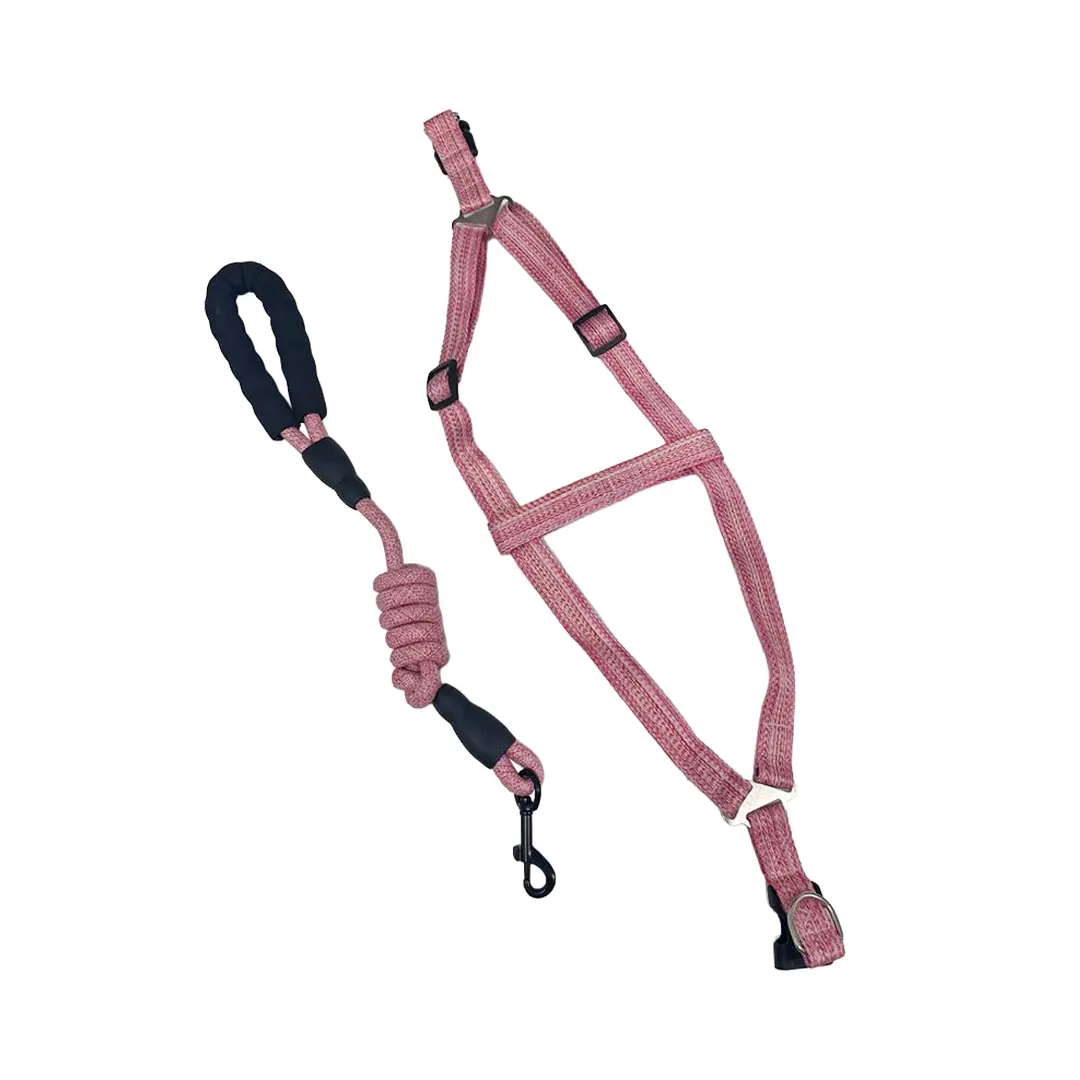 Peitoral Nylon Rosa com Guia Corda 1,2cm para Cães GR223904 Pet Next