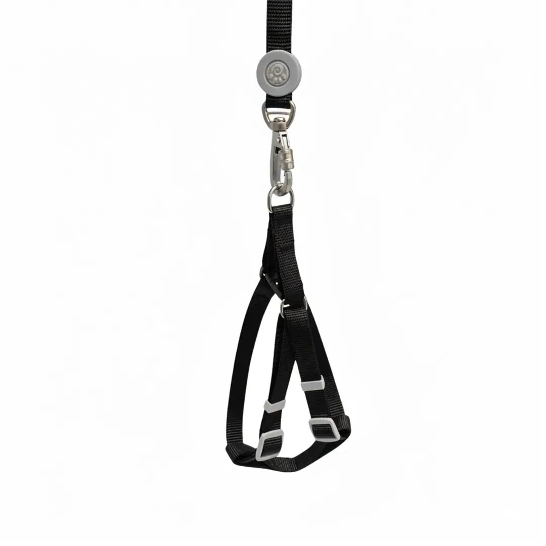 Peitoral com Guia Liso Preto 1,5cm para Cães GR222080 Pet Next