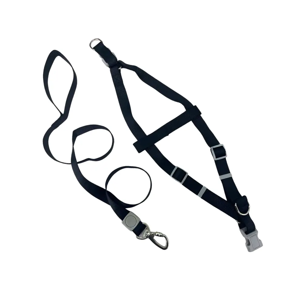 Peitoral com Guia Liso Preto 2,5cm para Cães GR222082 Pet Next