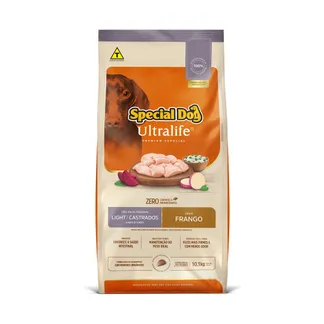 Ração Special Dog Ultralife Light/Castrados para Cães Adultos de Raças Pequenas Sabor Frango 10,1Kg