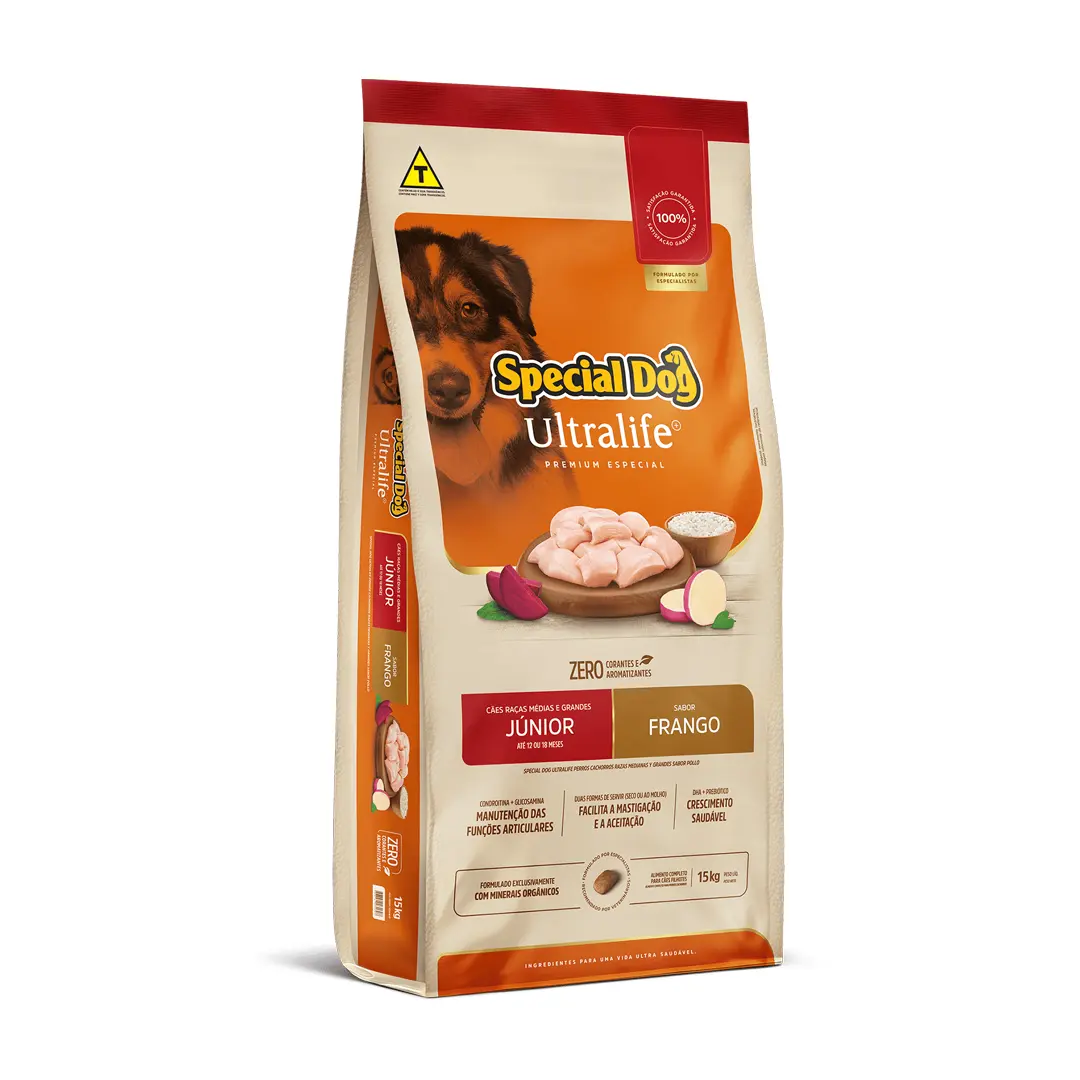 Ração Special Dog Ultralife para Cães Filhotes de Raças Médias e Grandes Sabor Frango 15Kg