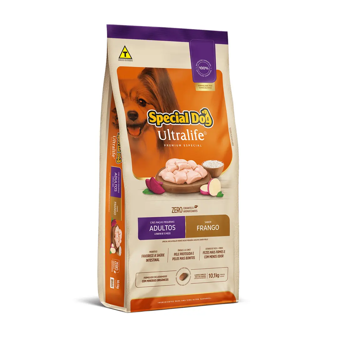 Ração Special Dog Ultralife para Cães Adultos de Raças Pequenas Sabor Frango 10,1Kg