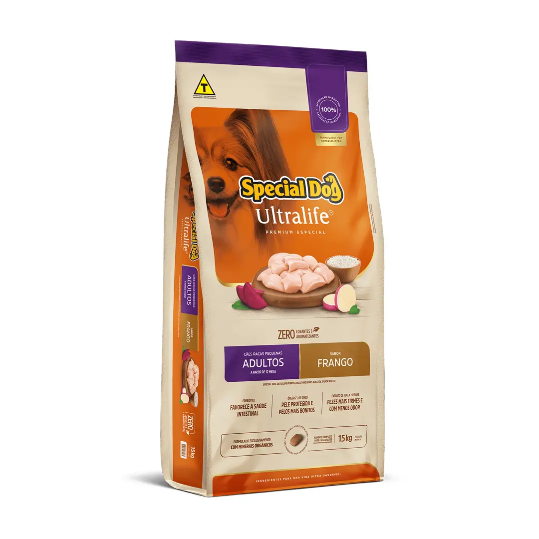Ração Special Dog Ultralife para Cães Adultos de Raças Pequenas Sabor Frango 15Kg