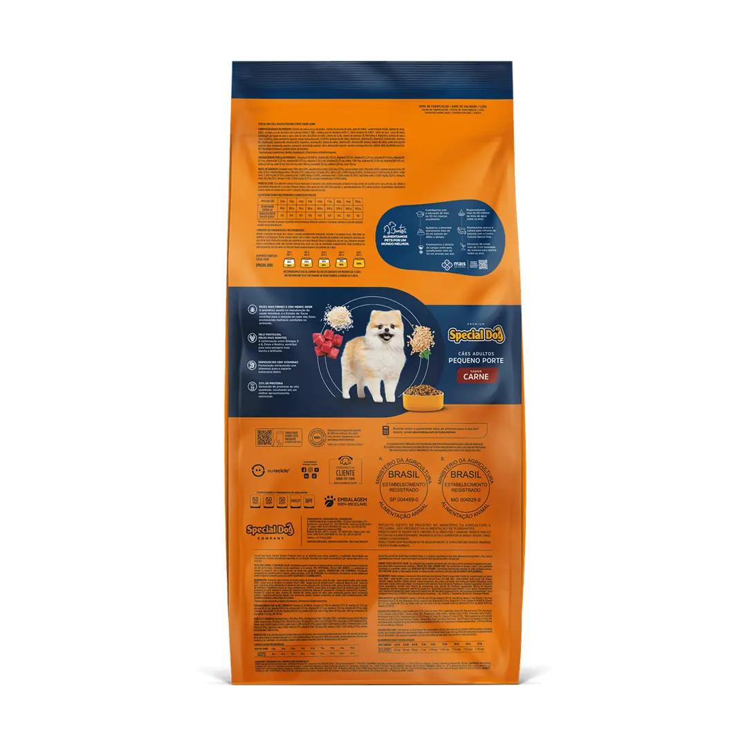 Ração Special Dog para Cães Adultos de Raças Pequenas Sabor Carne 3Kg