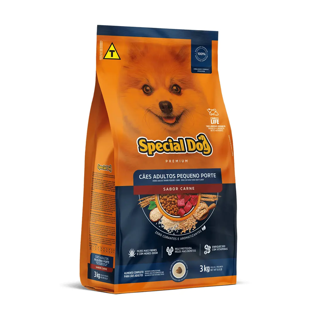 Ração Special Dog para Cães Adultos de Raças Pequenas Sabor Carne 3Kg