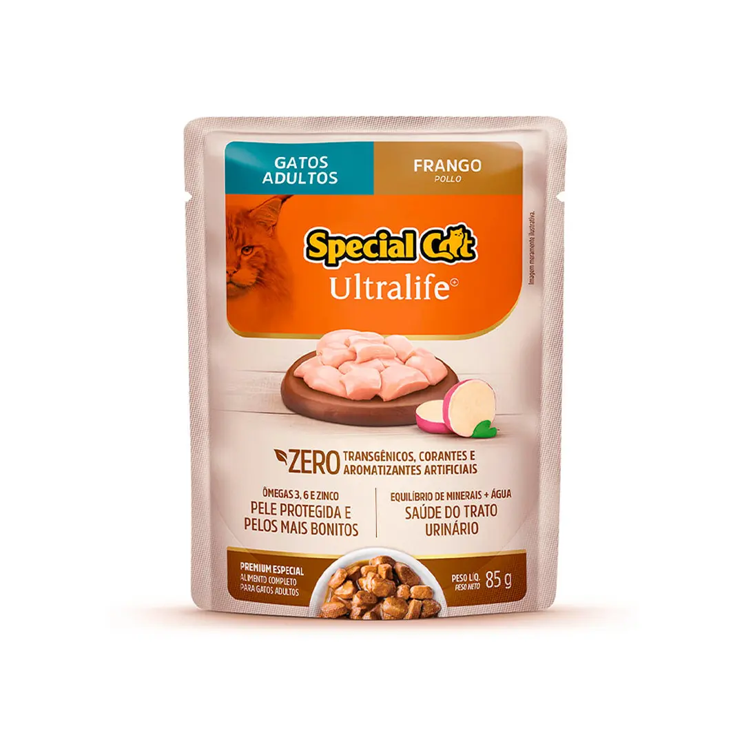 Ração Úmida Special Cat Ultra Life Sachê para Gatos Adultos Sabor Frango 85g