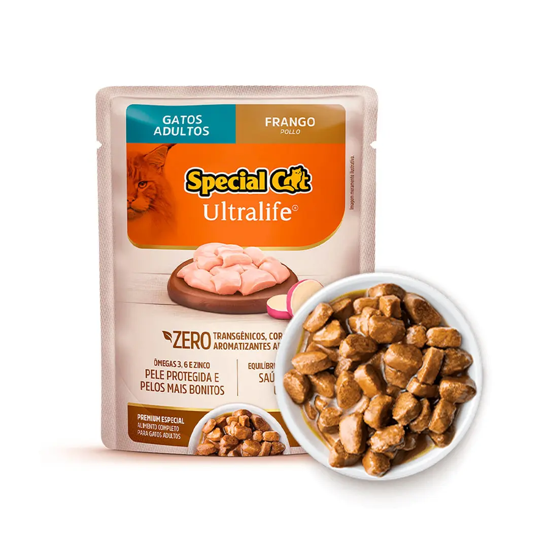 Ração Úmida Special Cat Ultra Life Sachê para Gatos Adultos Sabor Frango 85g