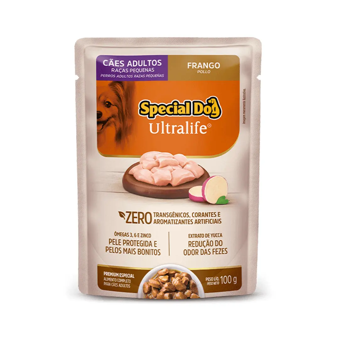 Ração Úmida Special Dog Ultra Life Sachê para Cães Adultos de Raças Pequenas Sabor Frango 100g