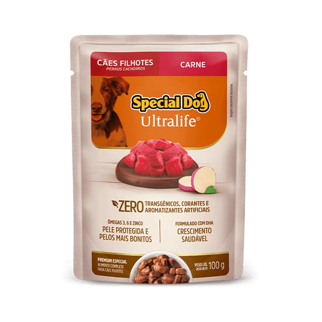 Ração Úmida Special Dog Ultra Life Sachê para Cães Filhotes Sabor Carne 100g