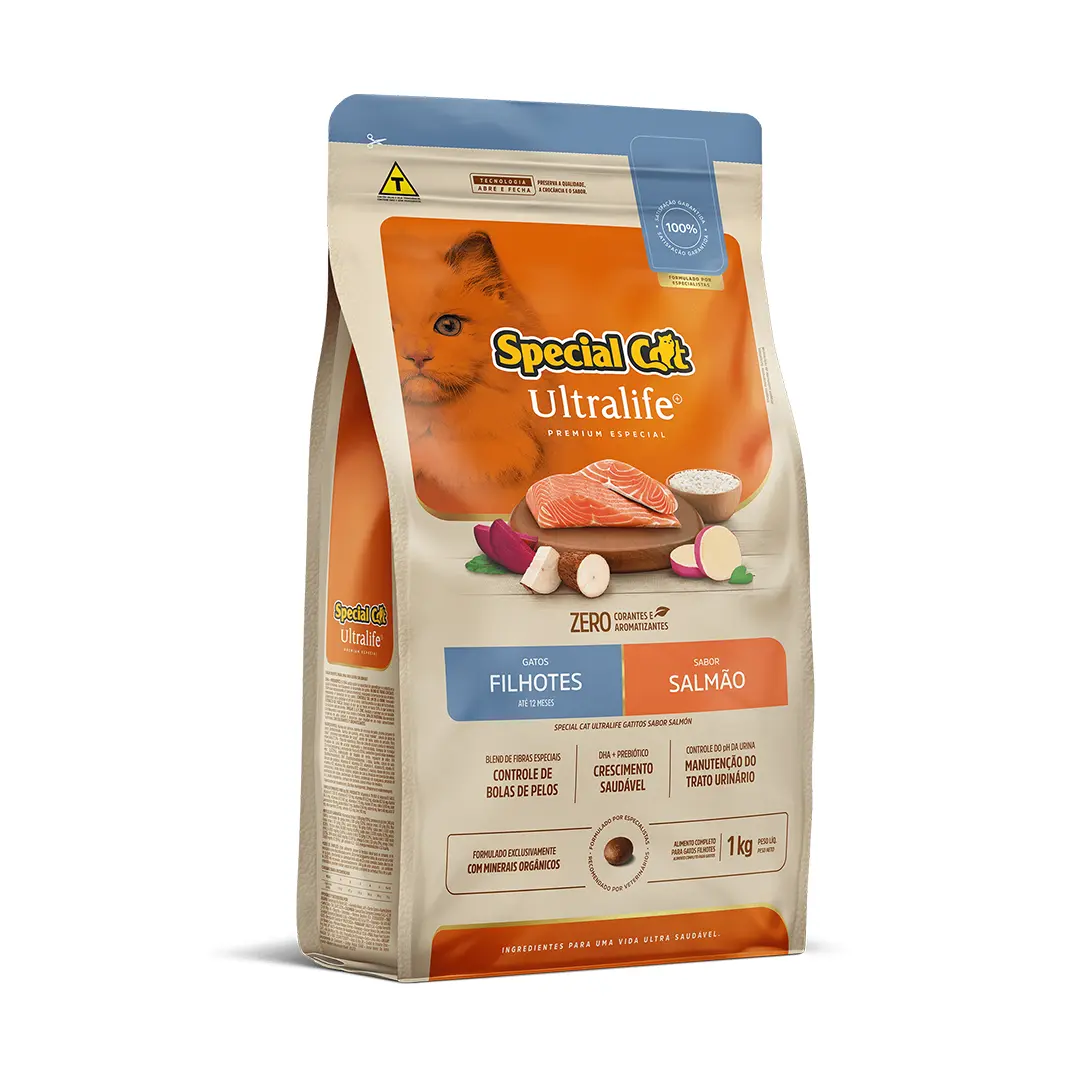 Ração Special Cat Ultralife para Gatos Filhotes Sabor Salmão 1Kg