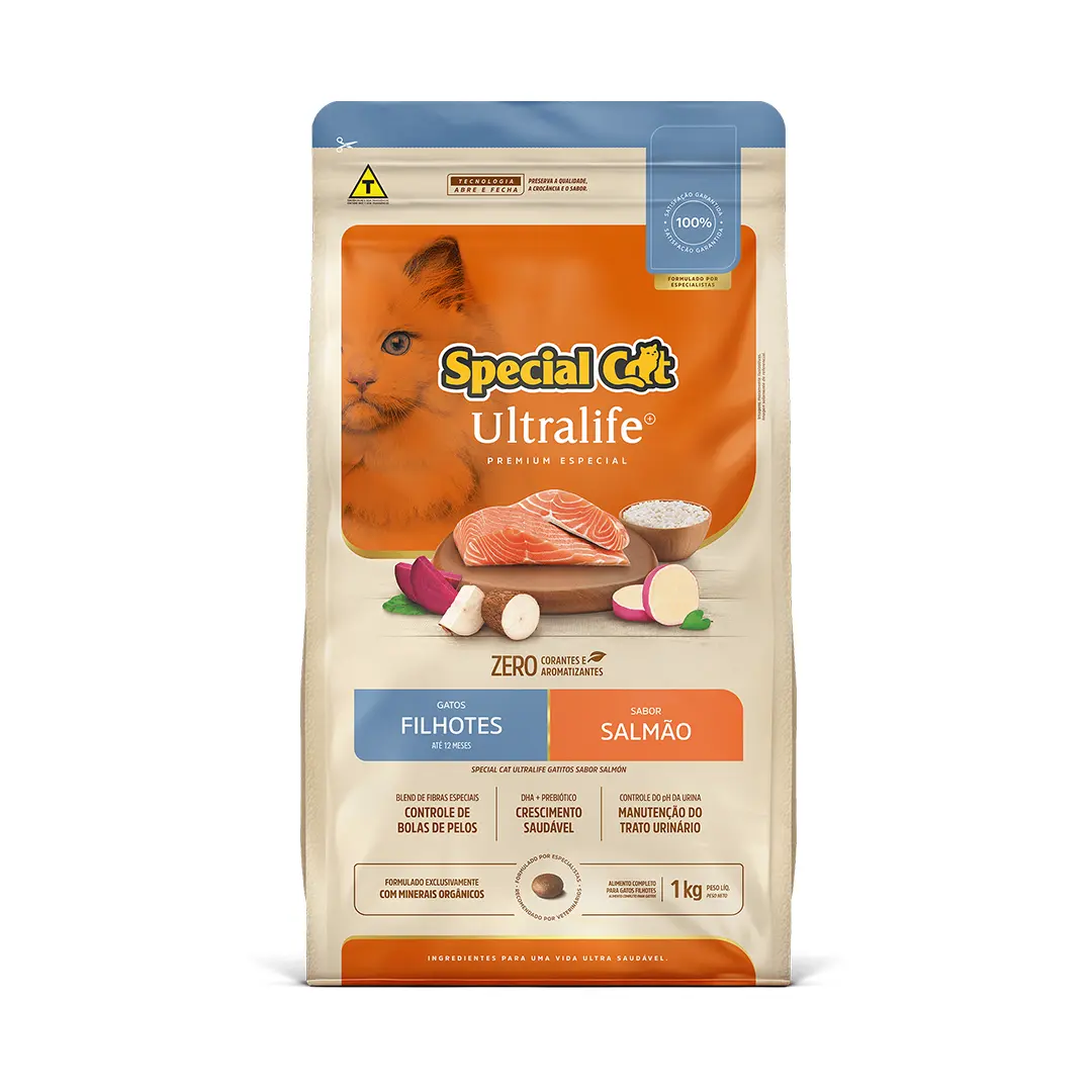 Ração Special Cat Ultralife para Gatos Filhotes Sabor Salmão 1Kg