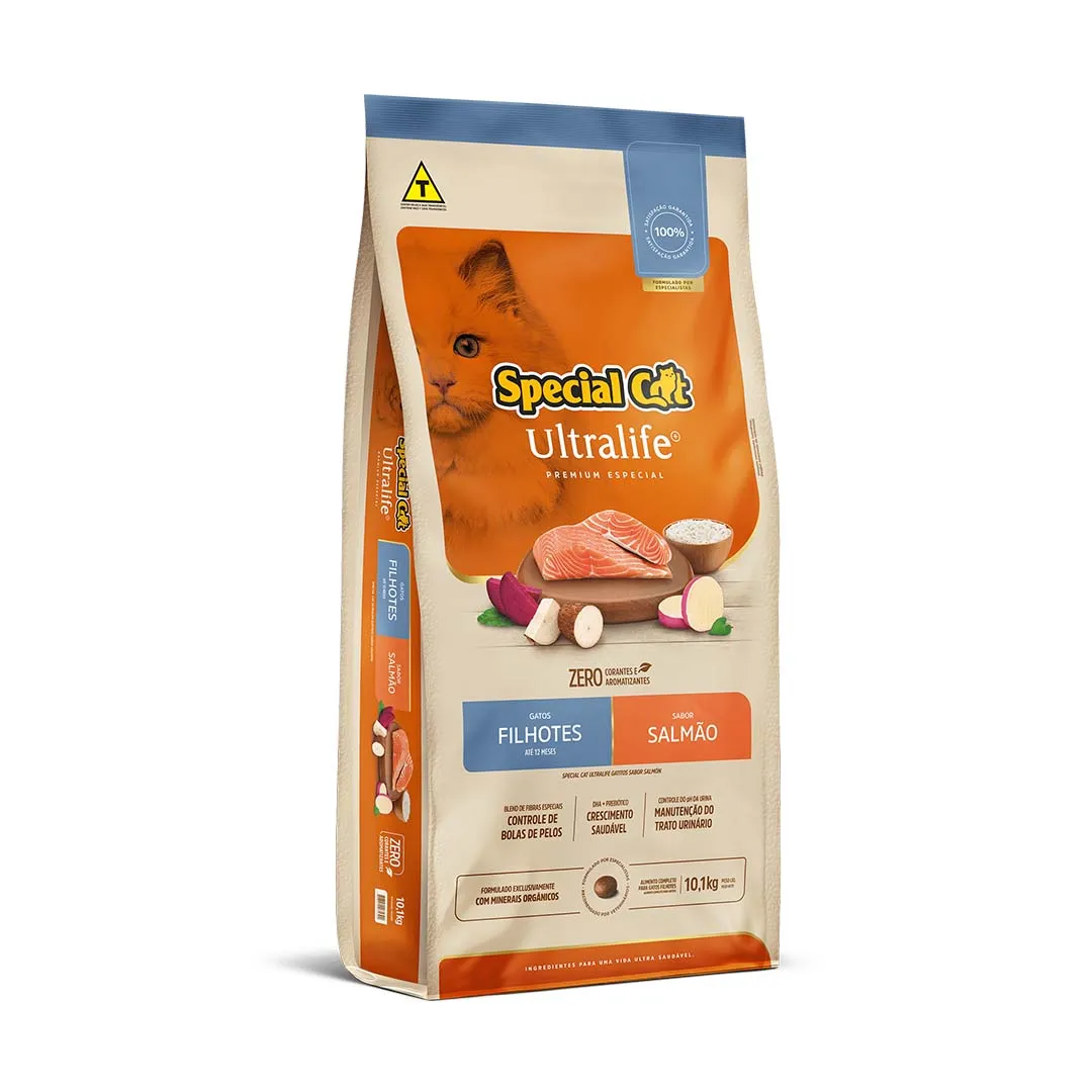Ração Special Cat Ultralife para Gatos Filhotes Sabor Salmão 10,1Kg