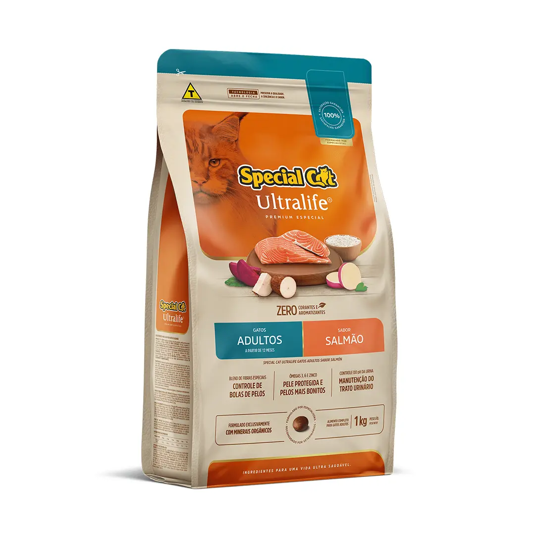 Ração Special Cat Ultralife para Gatos Adultos Sabor Salmão 1Kg