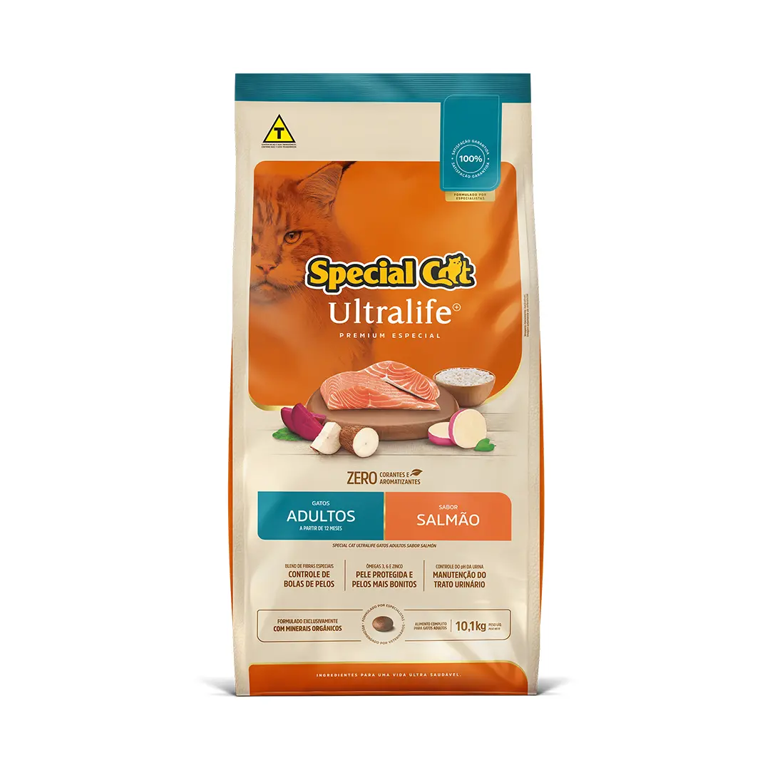 Ração Special Cat Ultralife para Gatos Adultos Sabor Salmão 10,1Kg