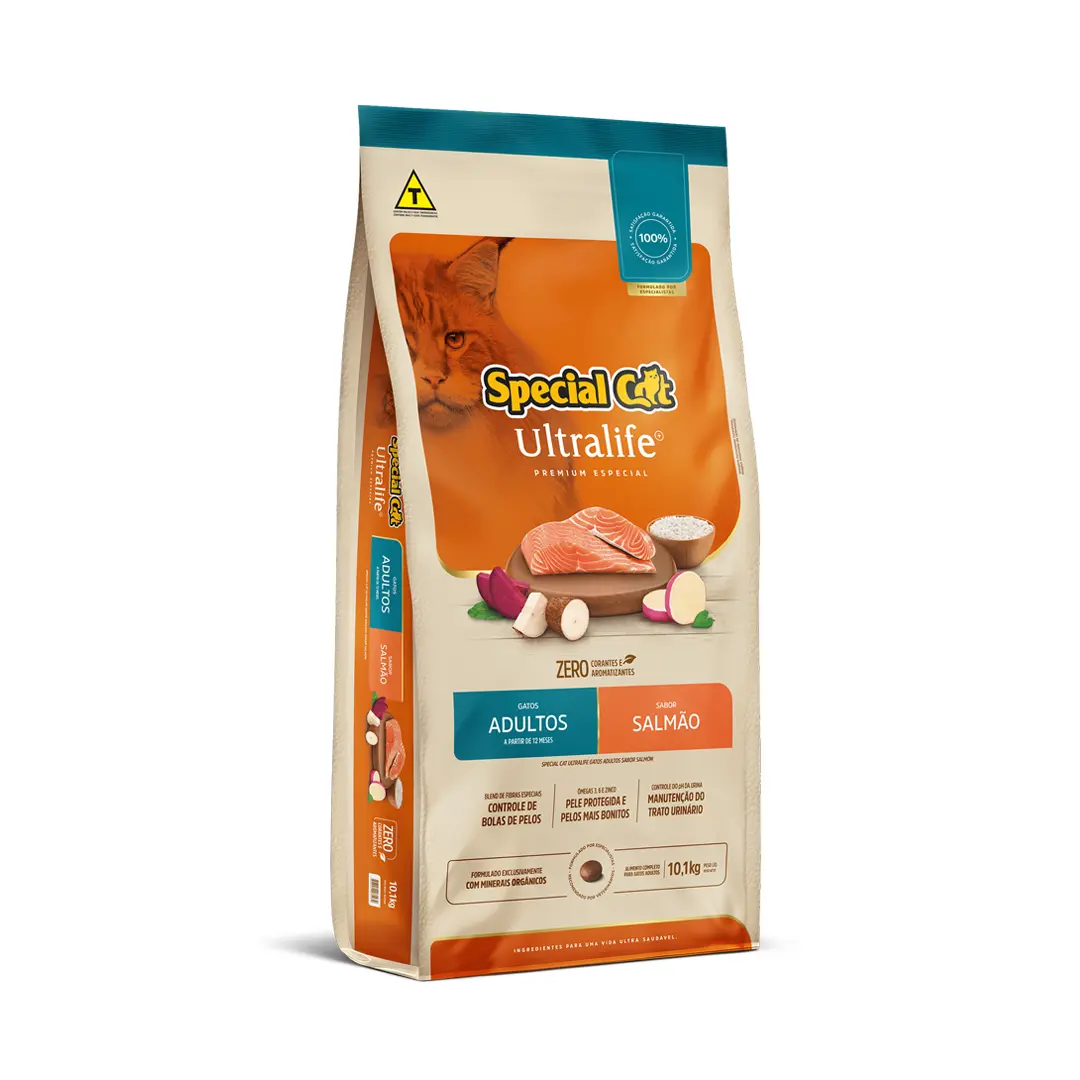 Ração Special Cat Ultralife para Gatos Adultos Sabor Salmão 10,1Kg