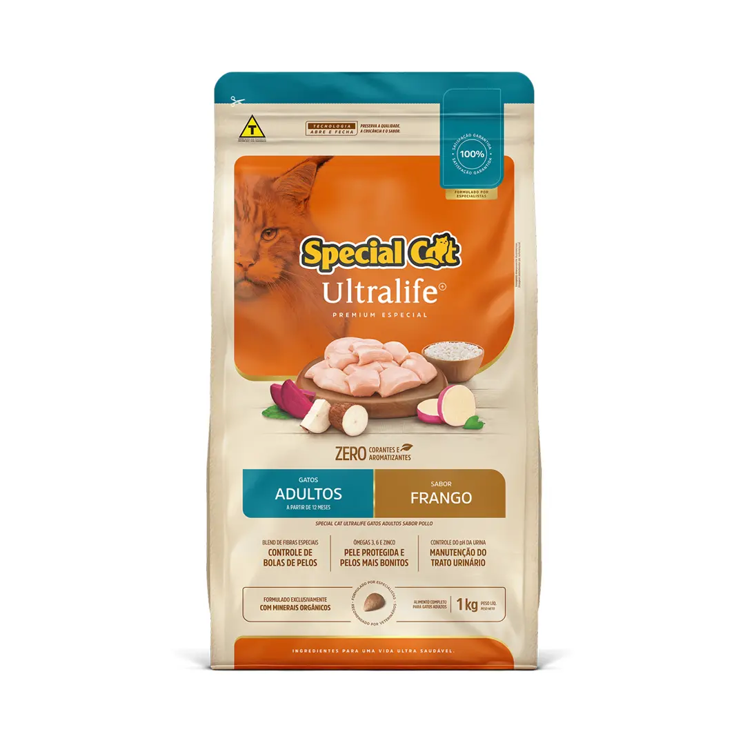 Ração Special Cat Ultralife para Gatos Adultos Sabor Frango 1Kg