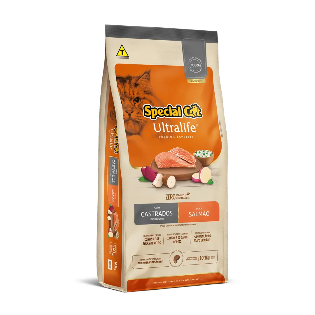 Ração Special Cat Ultralife para Gatos Castrados Sabor Salmão 10,1Kg