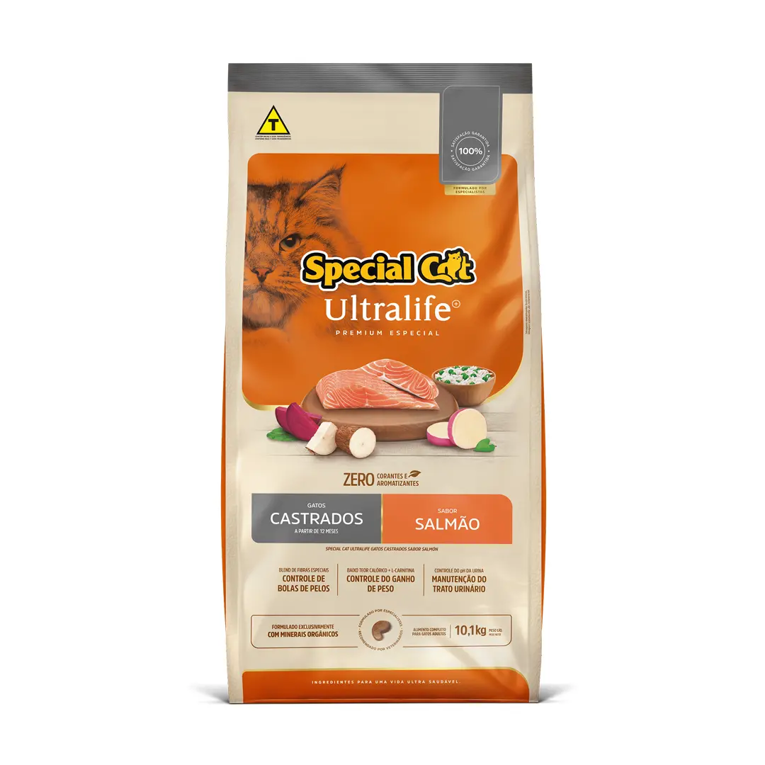 Ração Special Cat Ultralife para Gatos Castrados Sabor Salmão 10,1Kg