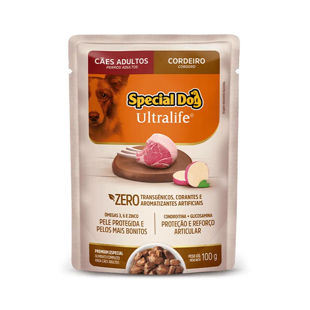 Ração Úmida Special Dog Ultra Life Sachê para Adultos Sabor Cordeiro com Batata Doce 100g