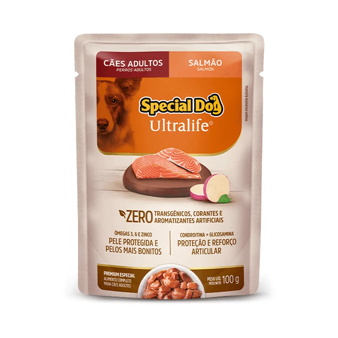 Ração Úmida Special Dog Ultra Life Sachê para Adultos Sabor Salmão 100g