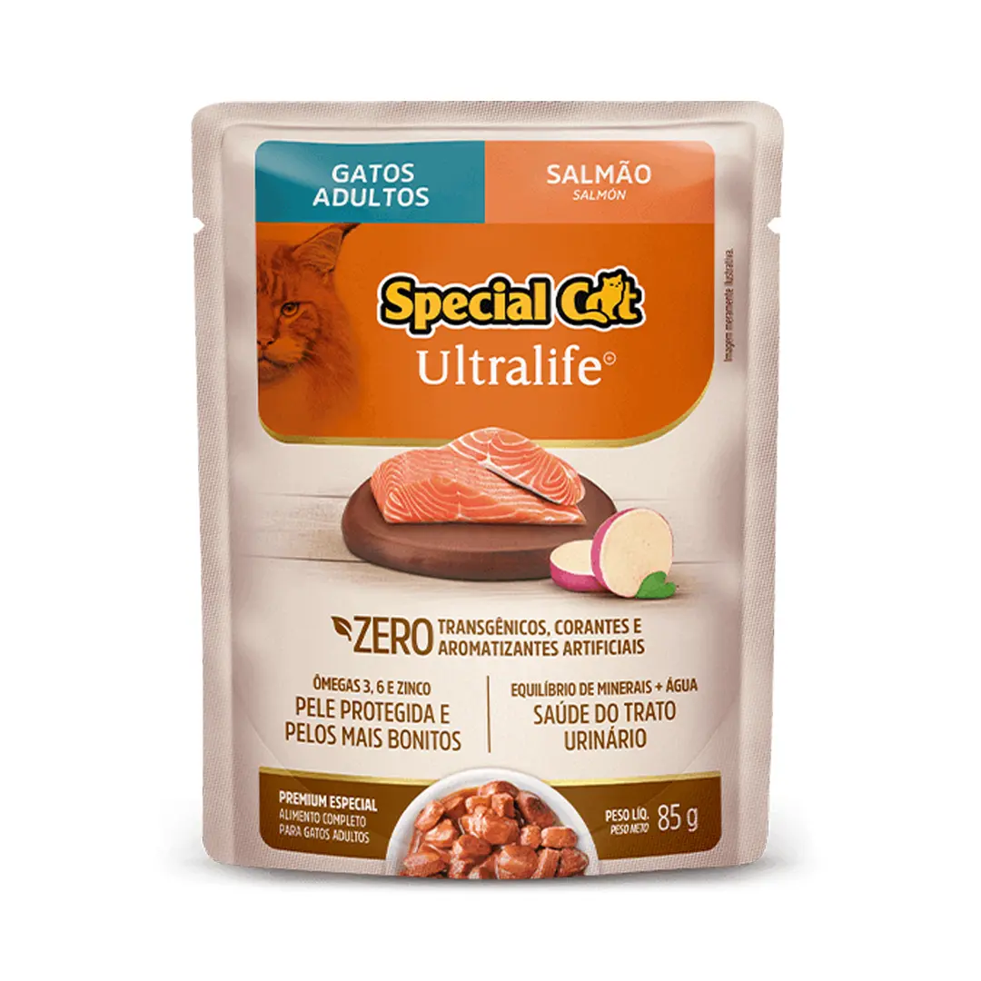 Ração Úmida Special Cat Ultra Life Sachê para Gatos Adultos Sabor Salmão 85g