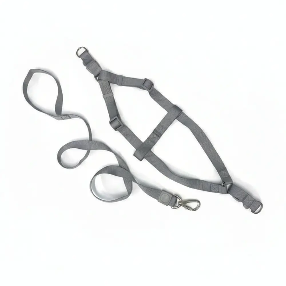 Peitoral com Guia Liso Cinza 2,5cm para Cães GR223884 Pet Next
