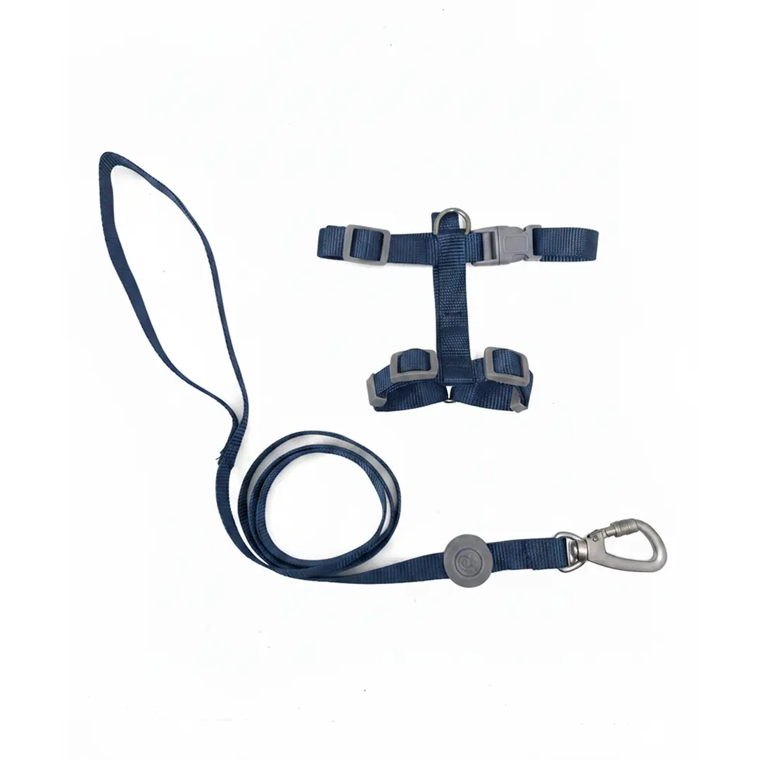 Peitoral H Liso 1,5cm Azul Escuro com Guia para Cães GR223868 Pet Next